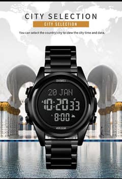 Skmei Qibla Watch– 1667- Muslim Prayer Reminder Water resistant.