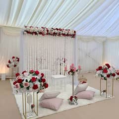 Stage decoration,  fresh & artificial flower, Wedding mehdi , mayyon