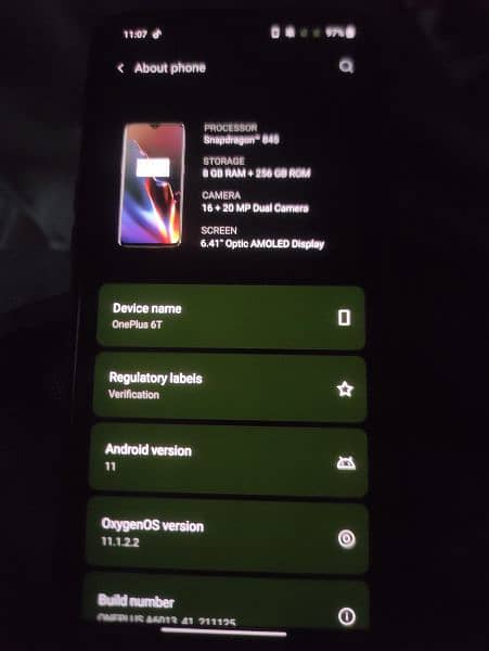 One plus 6t 8gb 256GB pta [cpt] approved life time guaranteed 3