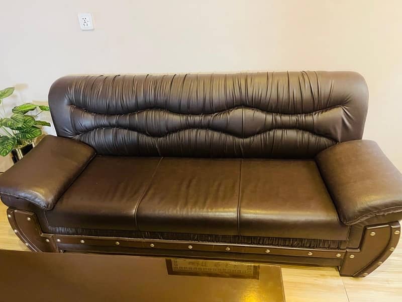 leather 6-seated sofa set 2