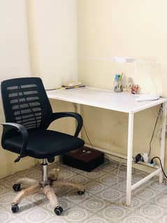 STUDY TABLE , COMFORTABLE CHAIR AND STUDY LAMP - COMPLETE SET