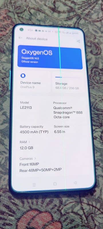 OnePlus 9 (12/256 with one green line) 0