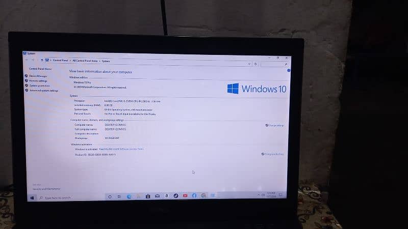 Dell laptop with keyboard lighting 6/250 GB 3