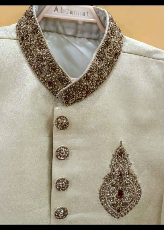 Groom Shirvani in Good Condition with matching khussa 1