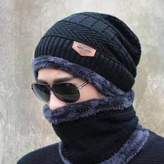 Beanie Wool Cap With Neck Warmer 2 Pcs High Quality Warm Cap and Neck 0