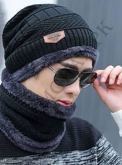 Beanie Wool Cap With Neck Warmer 2 Pcs High Quality Warm Cap and Neck