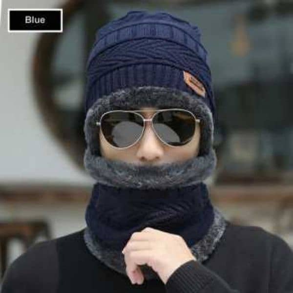 Beanie Wool Cap With Neck Warmer 2 Pcs High Quality Warm Cap and Neck 3