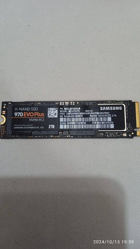 970 EVO plus NVMe M. 2 0