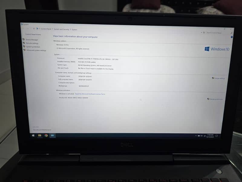 Inspiron 7757 i7 7700HQ Graphics Card 1060 6GB 256SSD 1TB HDD 16GB DD4 4