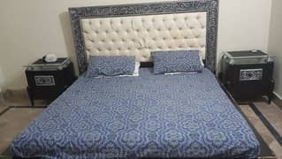 Double Bed King size. Side Tables with glass tops