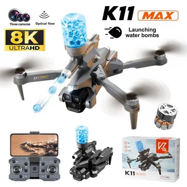 K11MAX Triple Camera Foldable Drone Brushless Motors Drones 1