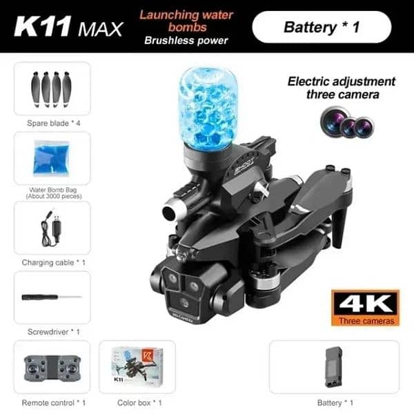 K11MAX Triple Camera Foldable Drone Brushless Motors Drones 2