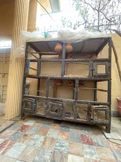 5 portion wooden cage