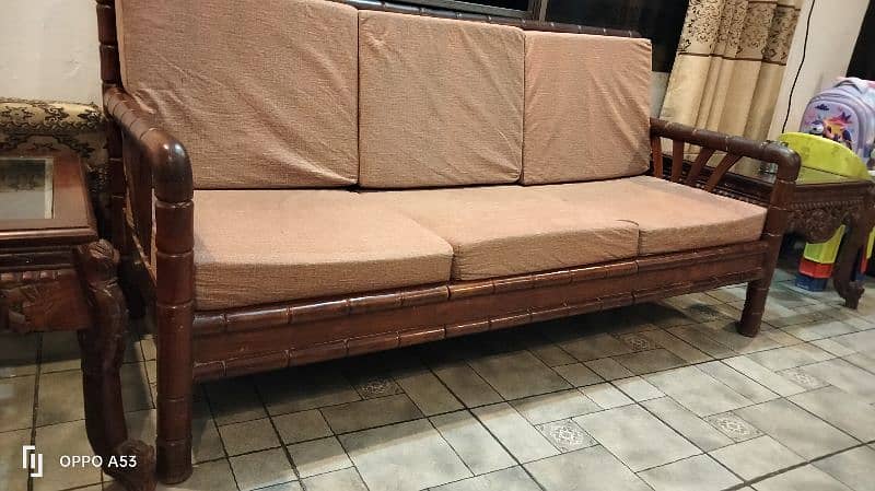 wooden sofa set. . . 1