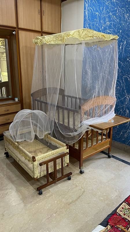 Baby Cot Bed - Like New with Complete Accessories 2