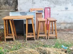 Wooden tables set