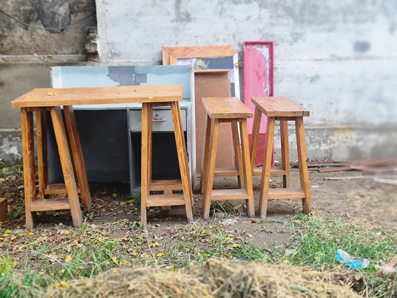 Wooden tables set 0