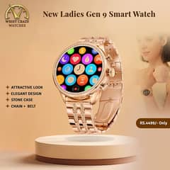 Ladies Smart Watch Stone Case wireless charger