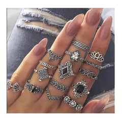 15Pc Of Rings Antique Design Made with Metal High Quality Product