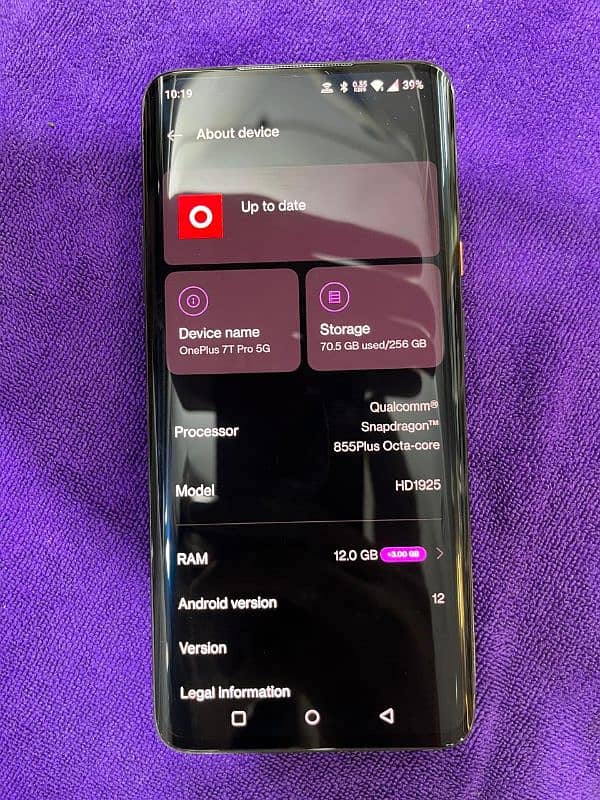 OnePlus 7t pro MacLean 5g PTA 12gb 256gb 2