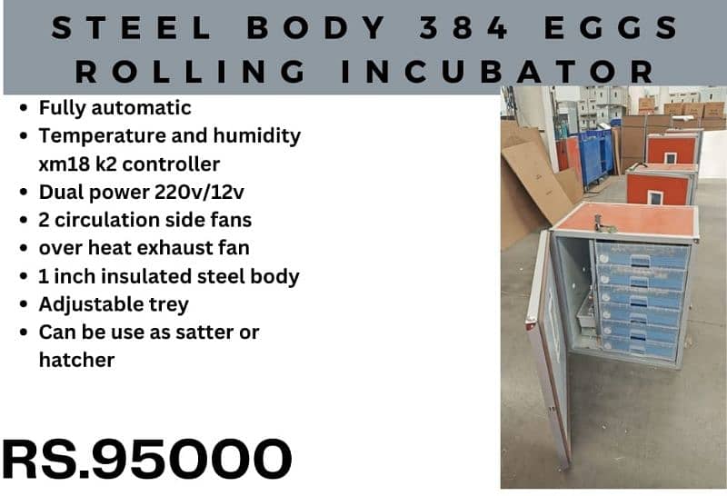 New models of birds eggs incubators available starting from 8 eggs 18