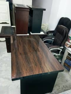 plywood office table with side storage 0