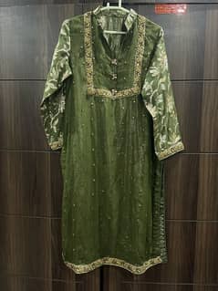 Fancy formal green dress 0