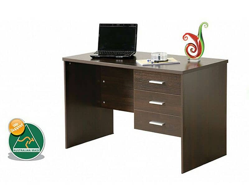 plywood office table with side storage 1