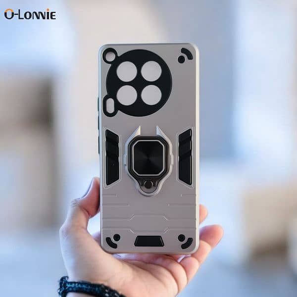 Techno Camon 30 Back Cover Shockproof Armor Protection Ringholder Case 0