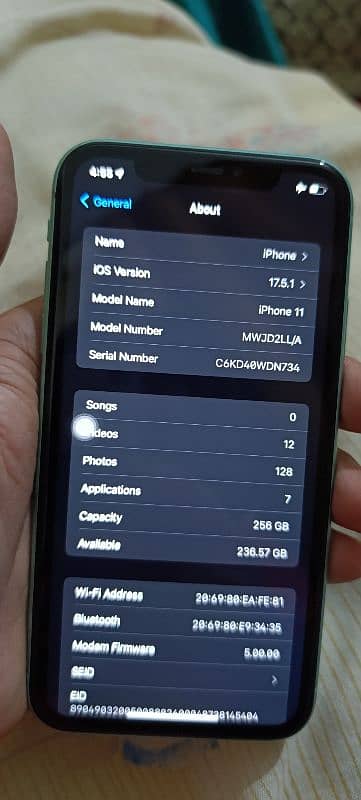 Iphone 11 256 Gb 2 months sim time (JV) Condition 10/10 7