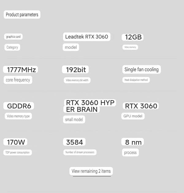 LITEON RTX 3060 Graphic Card (1777MHz DDR6, 12GB, Single Fan Cooling) 7