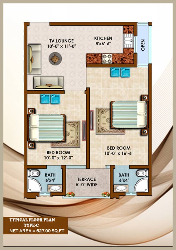 Leased 2 Bed Lounge Flat 1