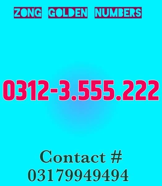 Zong golden numbers are available for sale 0