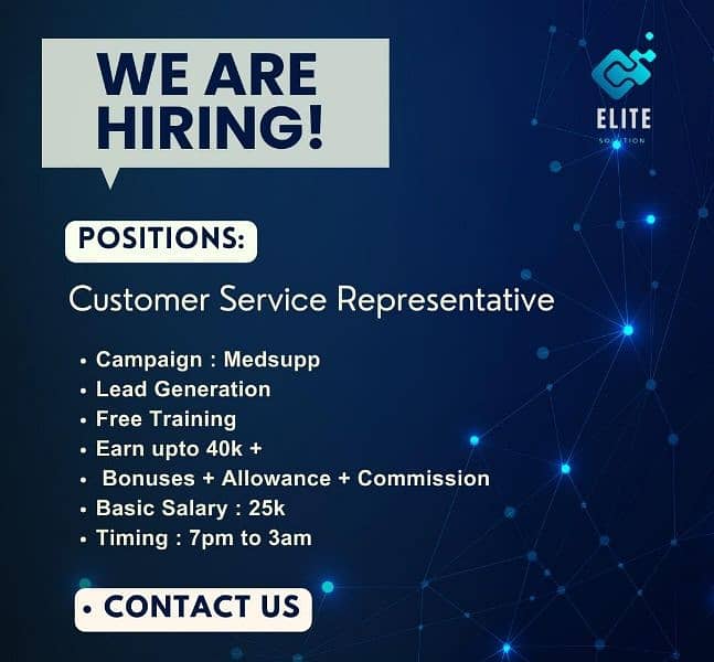 We Are hiring CSR 0