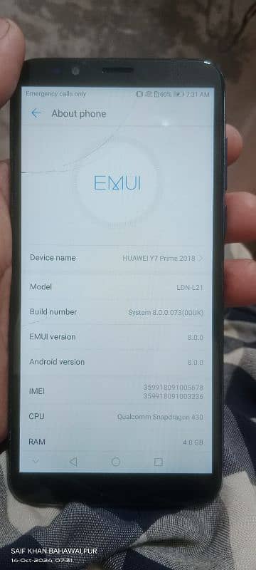 Huawei y7 prime 2018 /4GB/64GB 5