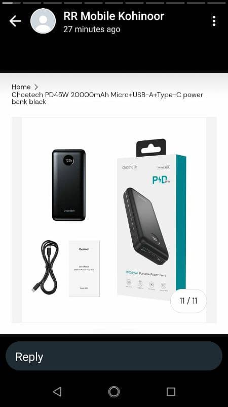 choetech PD 45w super fast charging power bank 8