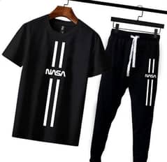 2pcs men's cotton Pranted track suit