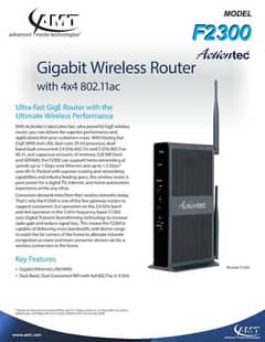 Actiontec F2300 Wireless WiFi Gigabit Ethernet Router. 0