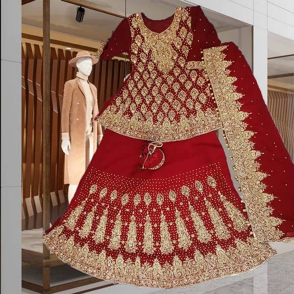 bridal lahanga for urgent sale, lahanga for baraat, 1