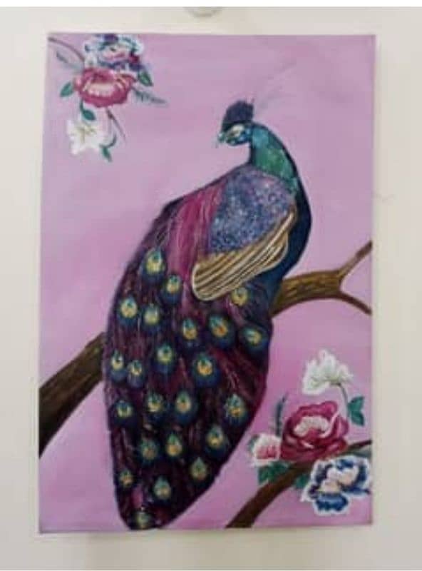 beautiful peacock painting 0