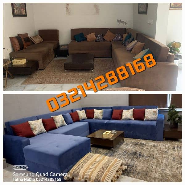 Sofa Poshish / Sofa Repair/ Fabric change / L Shape Sofa / Bed poshish 17