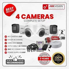 Hikvision 2mp 1080p 4 cameras full package