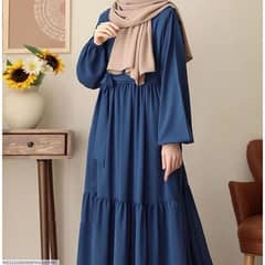 Cotton Plain Full Abaya With Stoller