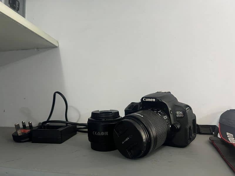 Canon 650d with 18-55 kit lens & 50mm Portrait lens 7