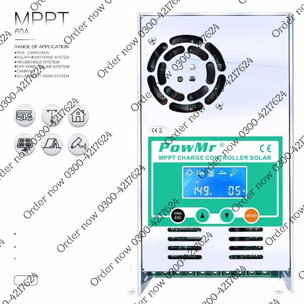 PowMr MPPT Solar  inverter Controller 60A solar Charger 12V 24V 3