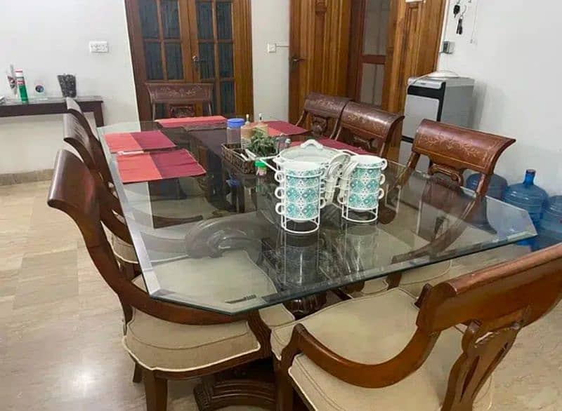 wooden Dining table with Eight chairs 1