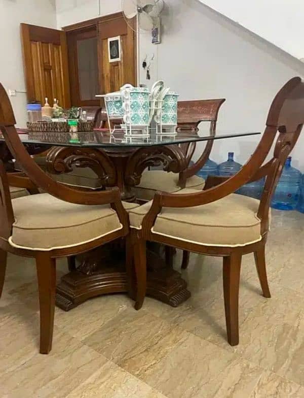 wooden Dining table with Eight chairs 2