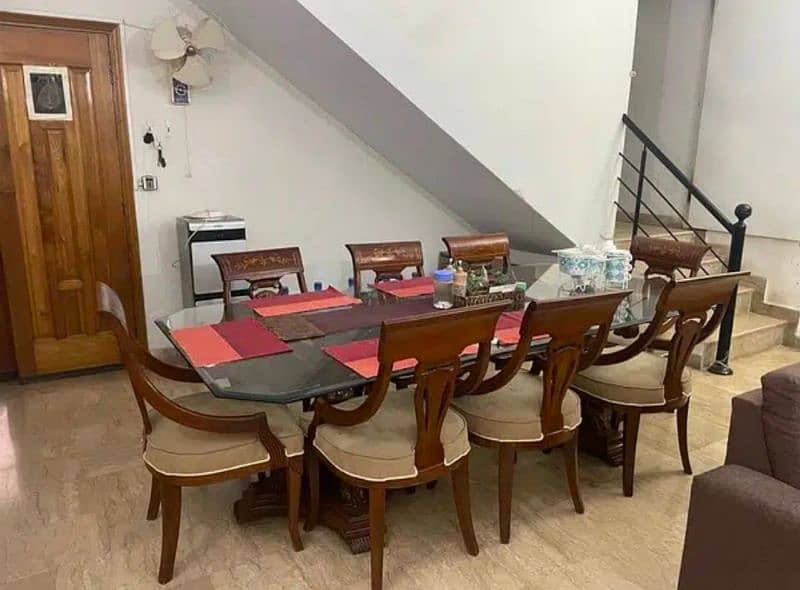 wooden Dining table with Eight chairs 4