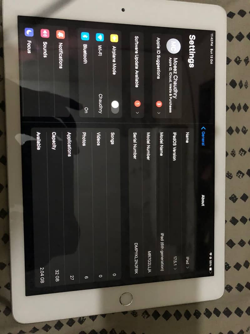 Apple iPad 6th Generation (Wifi )32 GB 10/10 Condition 0