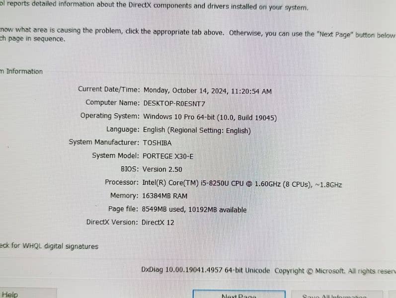 Toshiba i5 8th gen 16GB 256GB 2